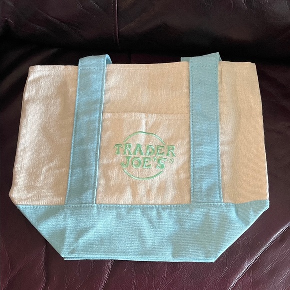 Trader Joe'S Handbags - Trader Joe's Cream and Blue Tote Bag